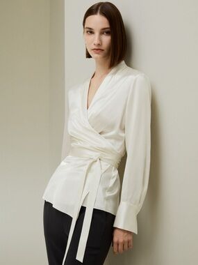 BRAND NEW Lily Silk Wrap Blouse